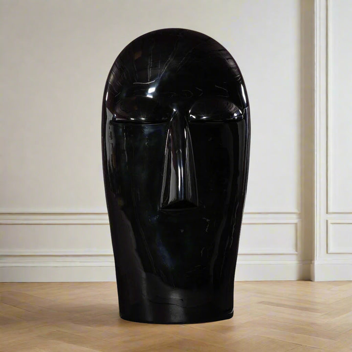 EMERGING FACE FLOOR SCULPTURES: GEL COAT BLACK