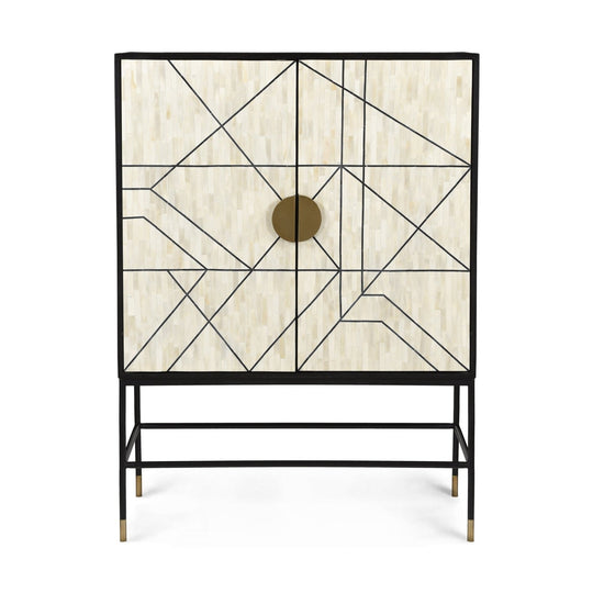 LIGNE MOSAIC BONE INLAY CABINET