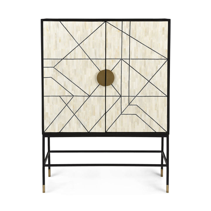 LIGNE MOSAIC BONE INLAY CABINET