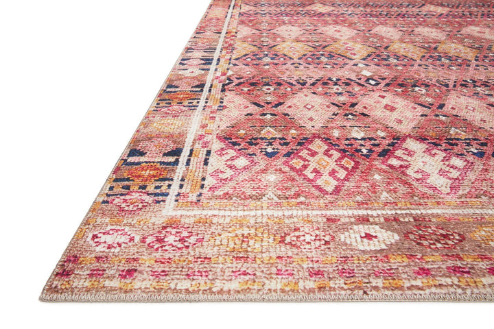 LILAH VINTAGE PRINT FLAT RUG: SUNKIST CORAL, PINK