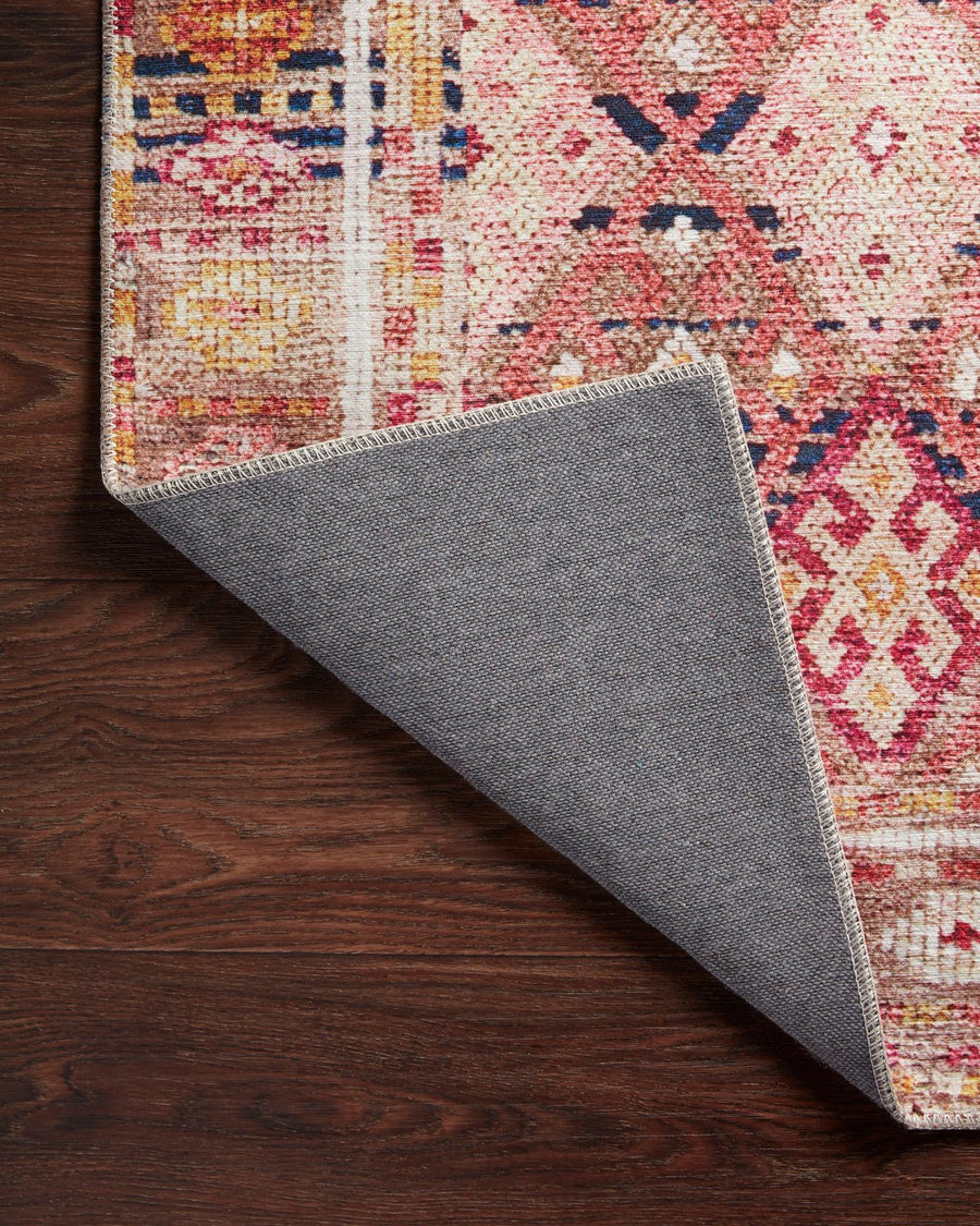 LILAH VINTAGE PRINT FLAT RUG: SUNKIST CORAL, PINK
