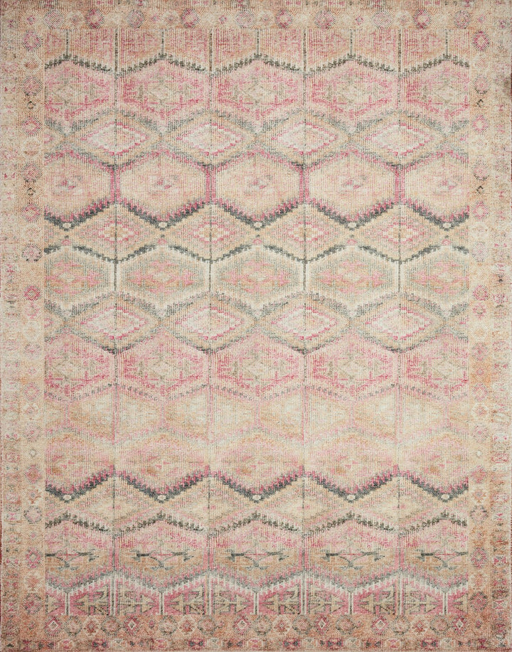 LILITH VINTAGE PRINT FLAT RUG: DUSTY ROSE