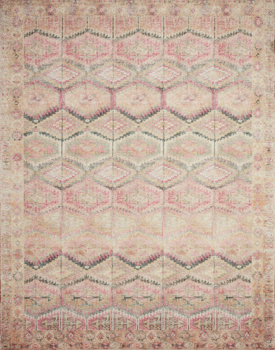 LILITH VINTAGE PRINT FLAT RUG: DUSTY ROSE