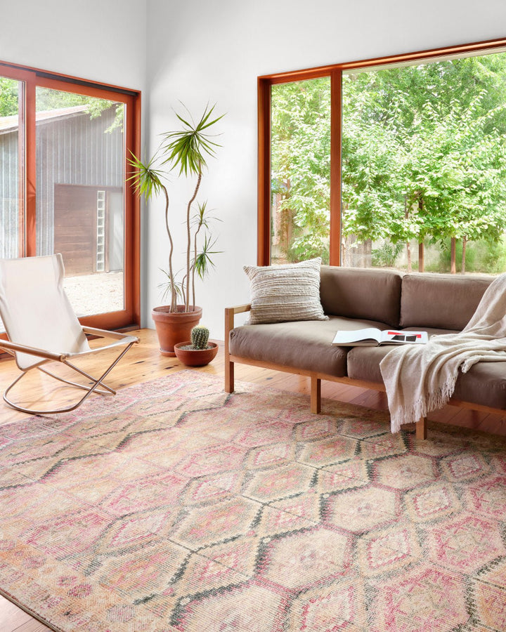 LILITH VINTAGE PRINT FLAT RUG: DUSTY ROSE