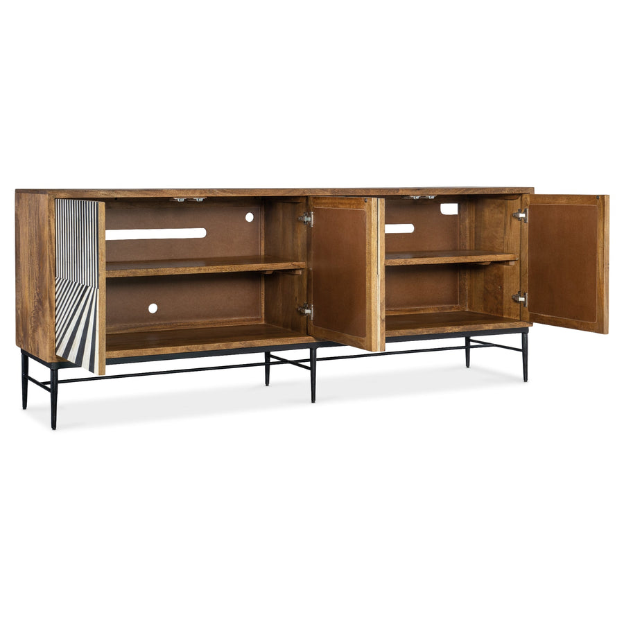 LINEAR PERSPECTIVE BONE INLAYED MEDIA CREDENZA