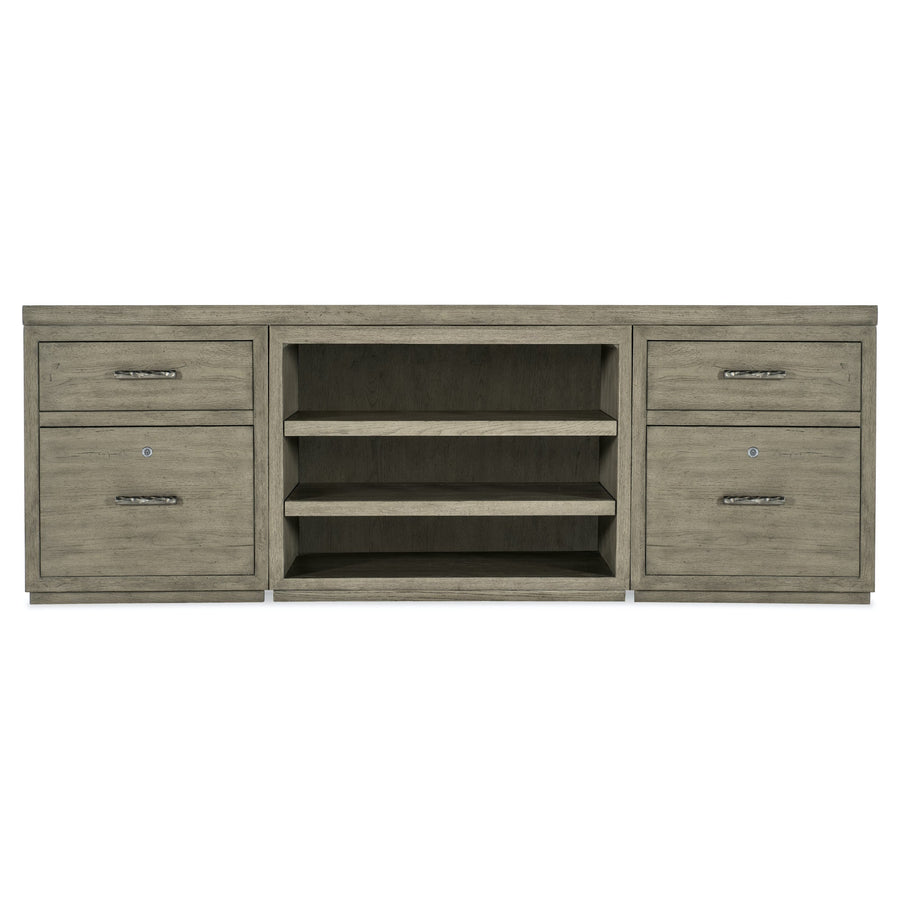 LINVILLE FALLS 84" CREDENZA W/ 2 SMALL FILES & OPEN
