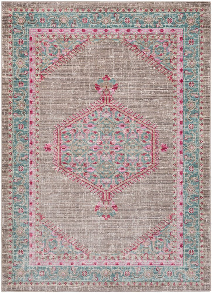MADELYN RUG: TAUPE, TEAL