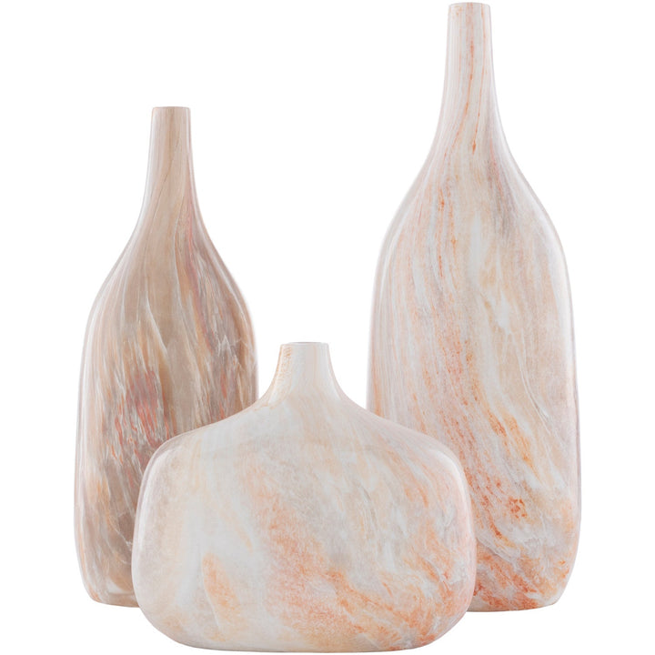 MARBLED CERAMIC VASES | SET OF 3