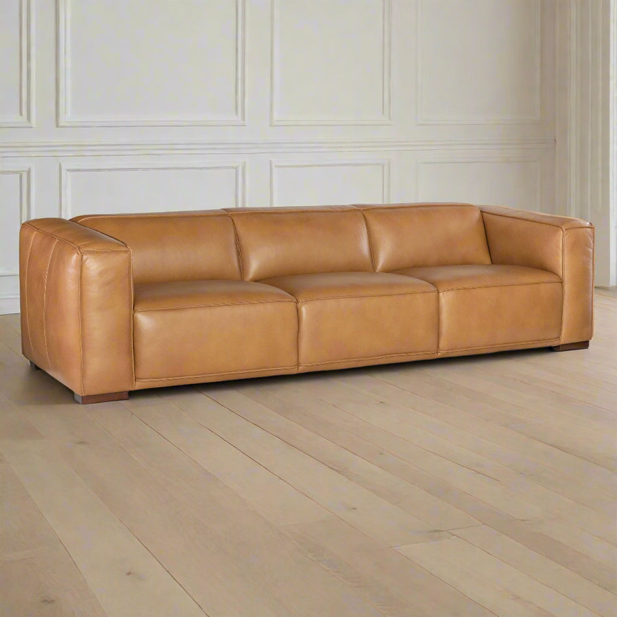 MARIA ZEN CARAMEL LEATHER 3 - SEAT SOFA