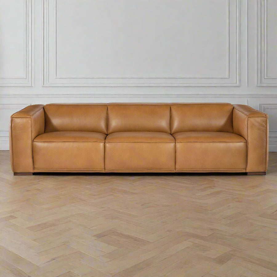 MARIA ZEN CARAMEL LEATHER 3 - SEAT SOFA