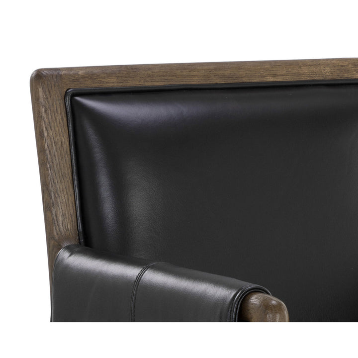 MAUTI DINING CORTINA BLACK LEATHER ARMCHAIR