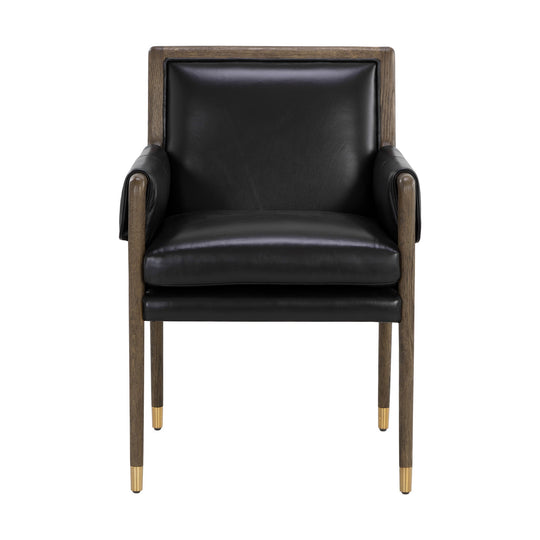 MAUTI DINING CORTINA BLACK LEATHER ARMCHAIR