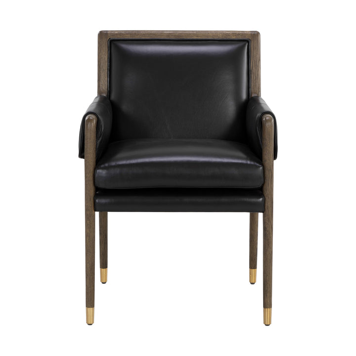 MAUTI DINING CORTINA BLACK LEATHER ARMCHAIR