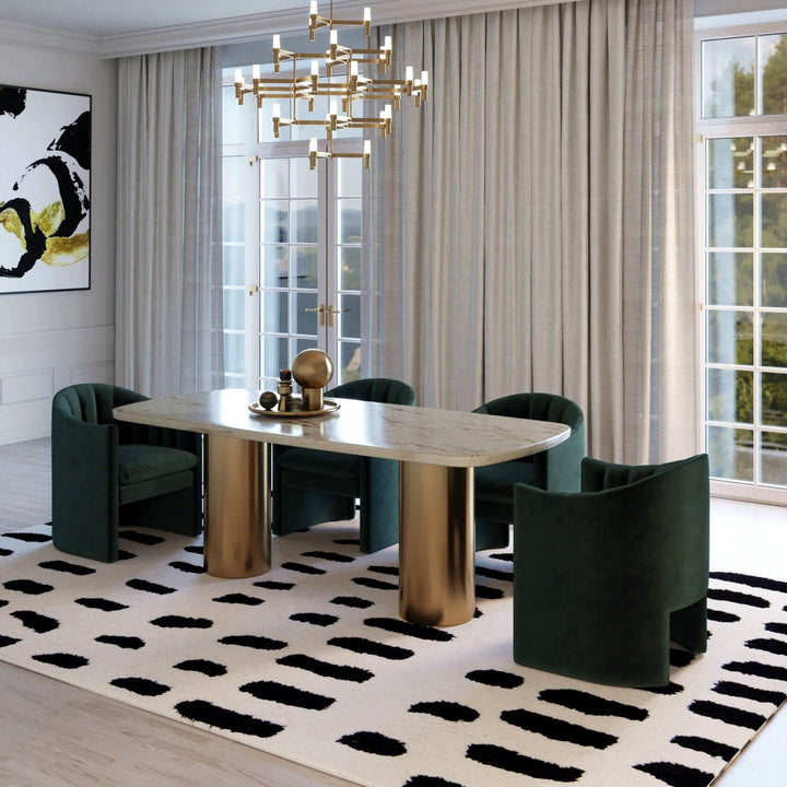 MELROSE JADE GREEN VELVET DINING CHAIR