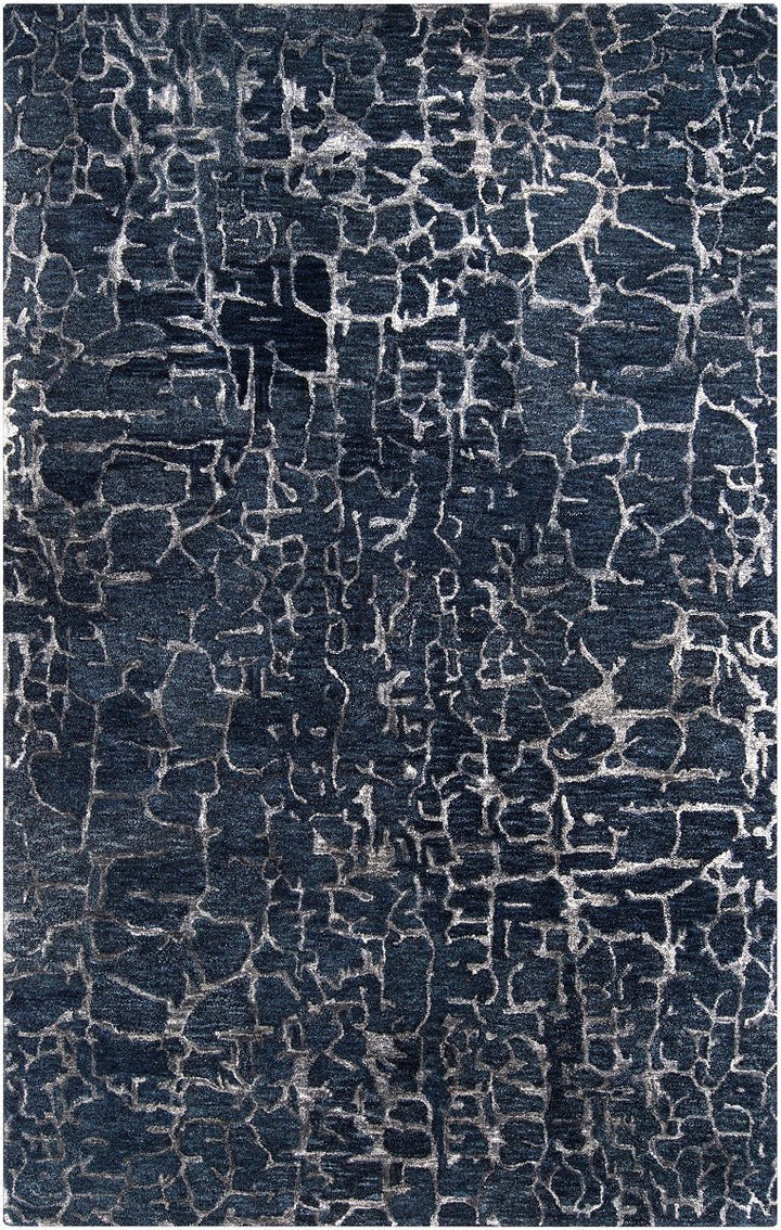 MIDNIGHT MOON WOOL RUG: NAVY