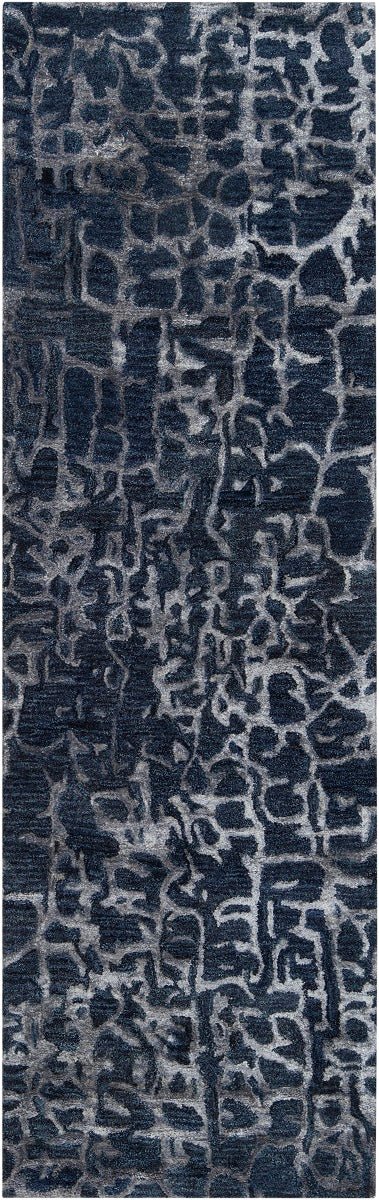 MIDNIGHT MOON WOOL RUG: NAVY