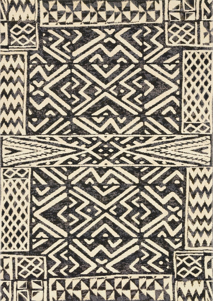 MIKA 13 INDOOR - OUTDOOR RUG: IVORY, BLACK
