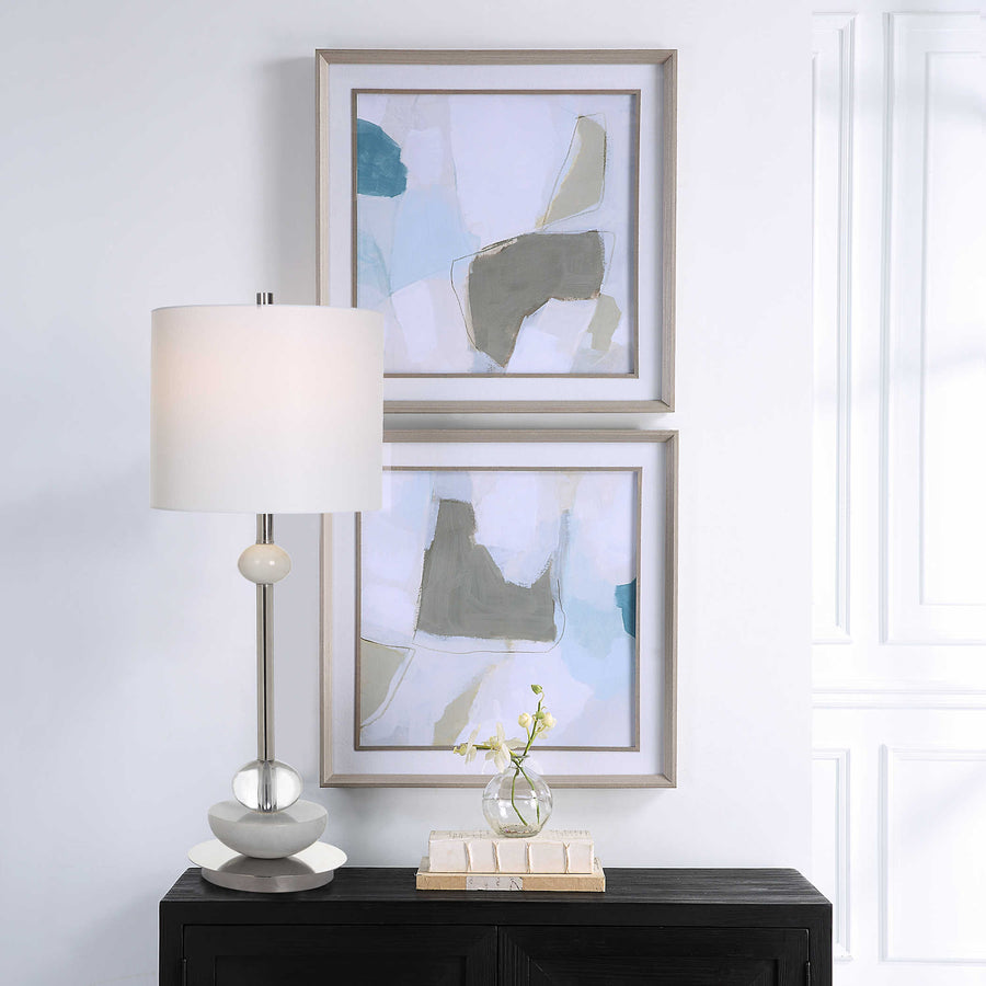 "MIST SHAPES" GLASS FRAMED PRINTS | SET OF 220" - 29"H20" - 29"WUT32268
