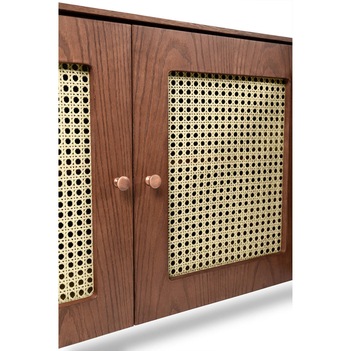 MODERN BRAZILIAN OAK VENEER MISSIONE CANE BUFFET