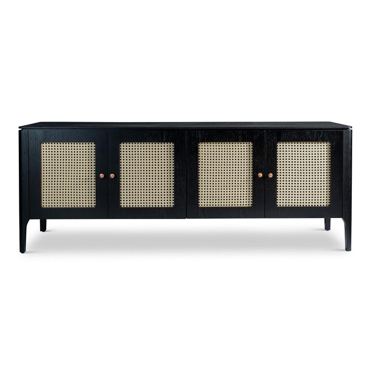 MODERN BRAZILIAN OAK VENEER MISSIONE CANE BUFFET