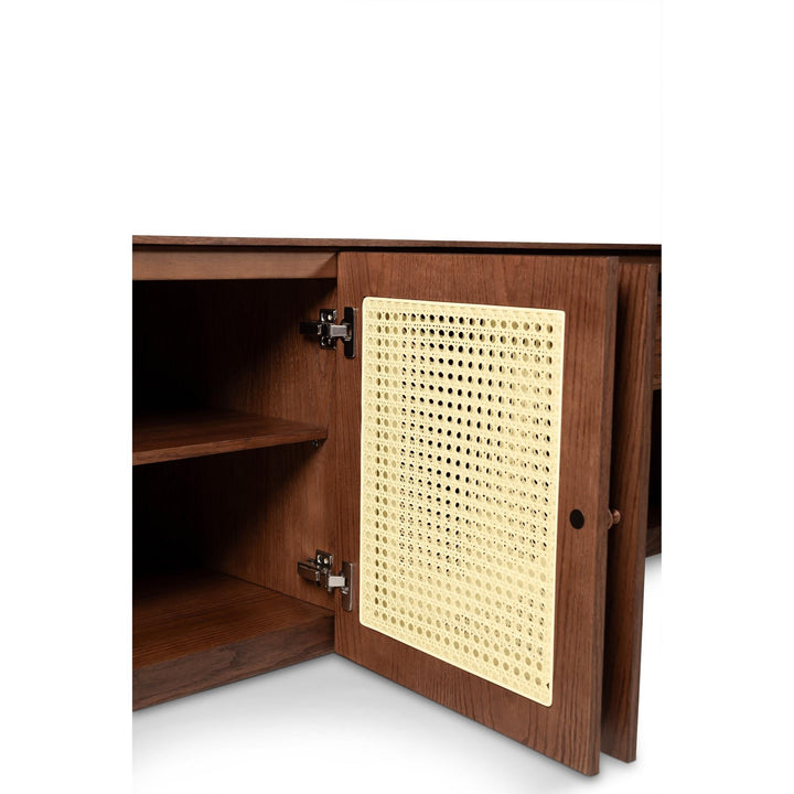 MODERN BRAZILIAN OAK VENEER MISSIONE CANE BUFFET