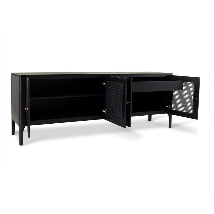 MODERN BRAZILIAN OAK VENEER MISSIONE CANE BUFFET