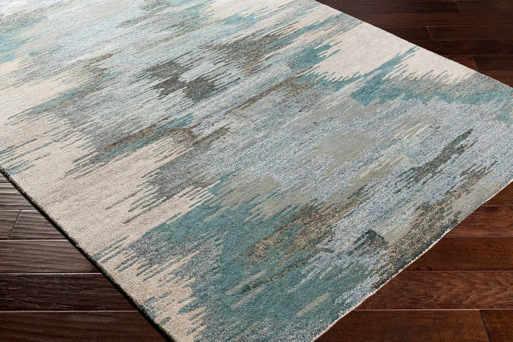 MODESTO WOOL + VISCOSE RUG: TEAL, AQUA