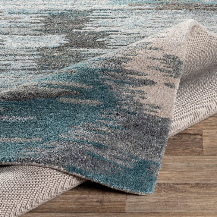 MODESTO WOOL + VISCOSE RUG: TEAL, AQUA