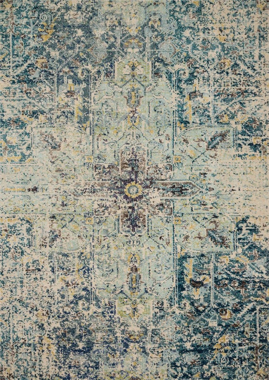 NAJMA RUG: AQUA, IVORY