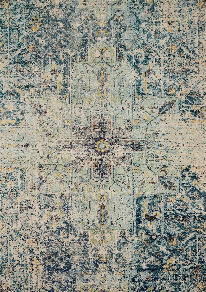 NAJMA RUG: AQUA, IVORY