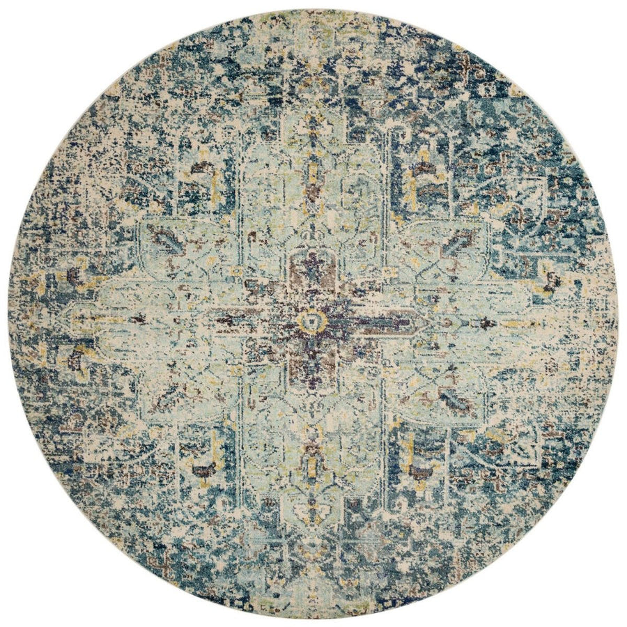 NAJMA RUG: AQUA, IVORY