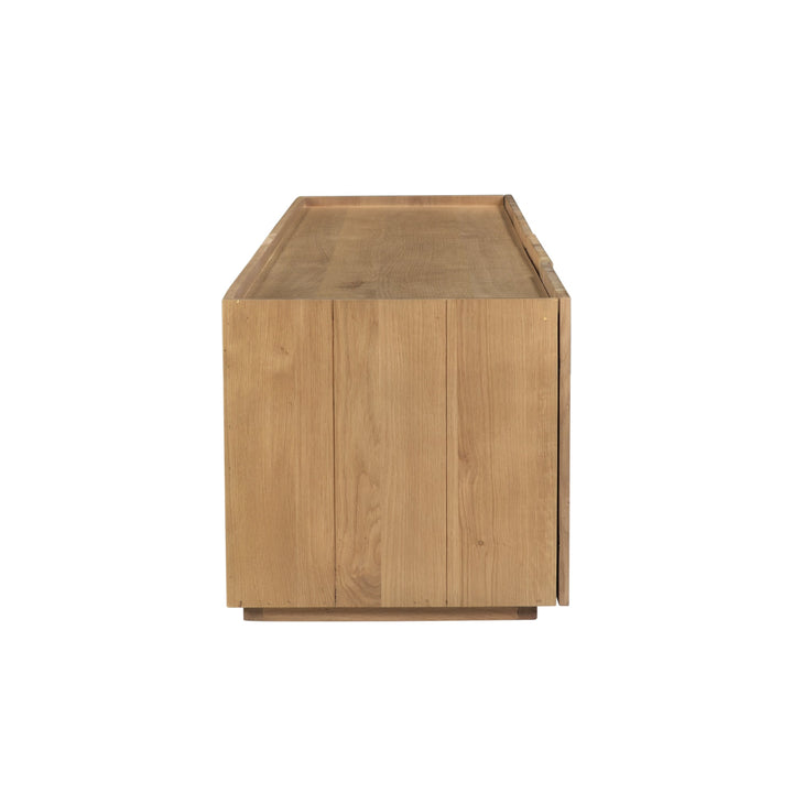 NATURAL OAK PLANK MEDIA CABINET