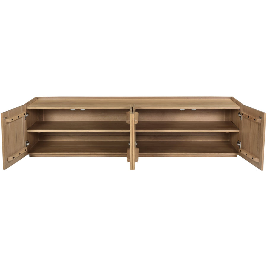 NATURAL OAK PLANK MEDIA CABINET