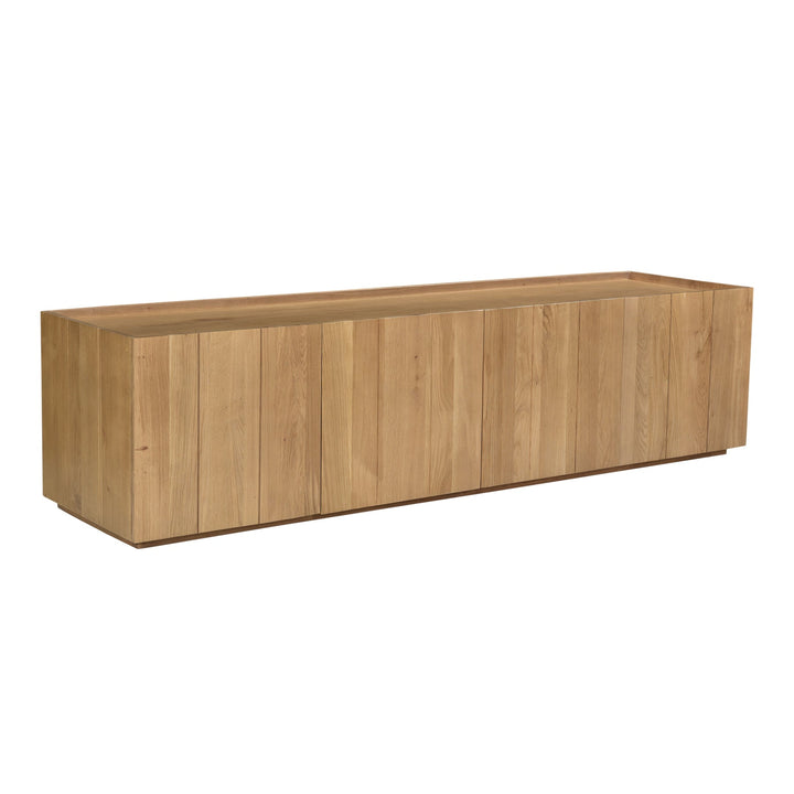 NATURAL OAK PLANK MEDIA CABINET