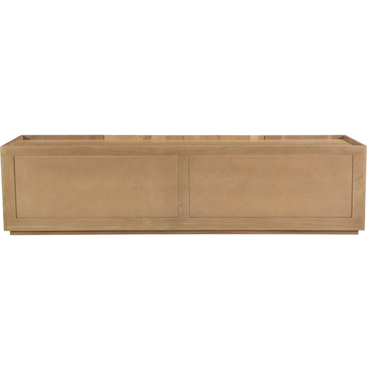 NATURAL OAK PLANK MEDIA CABINET