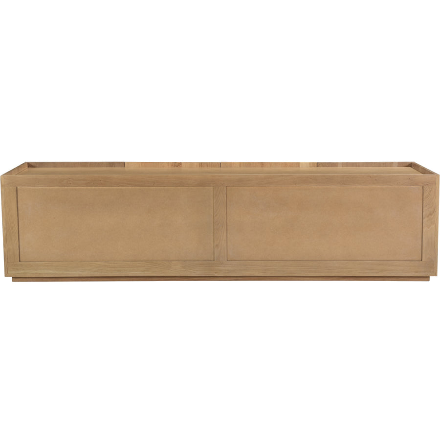 NATURAL OAK PLANK MEDIA CABINET