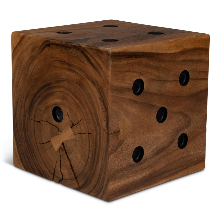NATURALS SOLID CHAMCHA WOOD DICE END TABLE