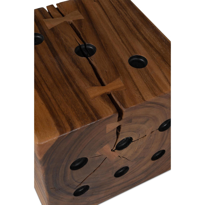 NATURALS SOLID CHAMCHA WOOD DICE END TABLE