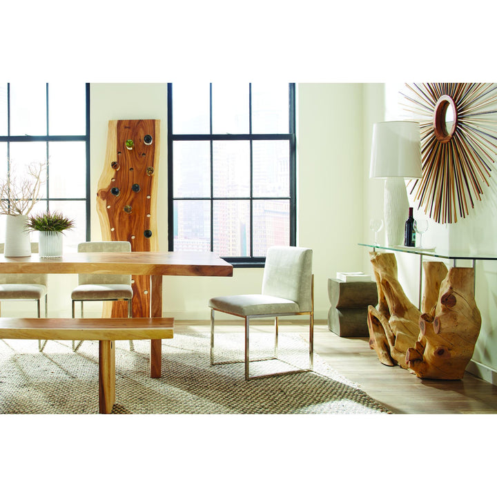 NATURALS SOLID CHAMCHA WOOD LEANING CHAMCHA WINE RACK