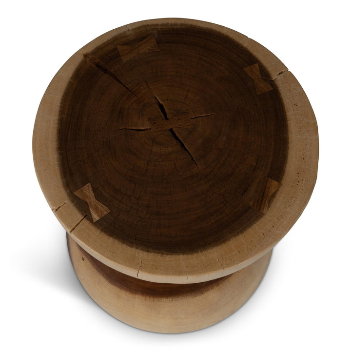 NATURALS SOLID CHAMCHA WOOD PENSRI ACCENT STOOL