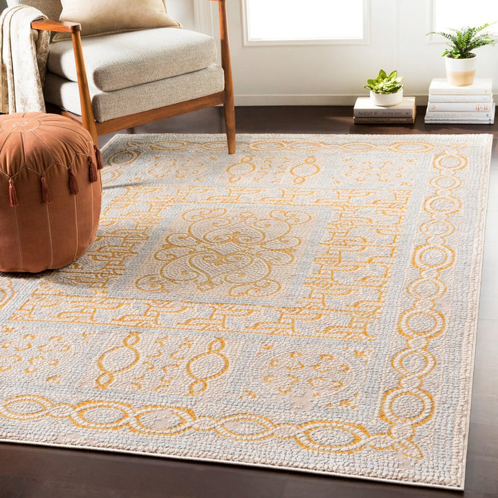 NICHELLE RUG: YELLOW, ICE BLUE, BEIGE