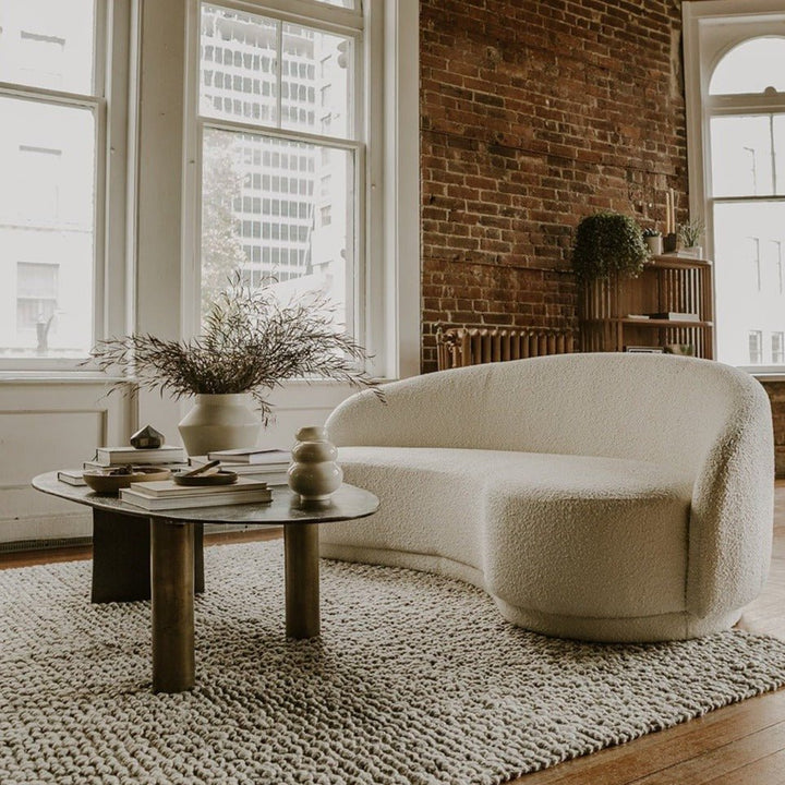 NICKO RAW ALUMINUM OVAL COFFEE TABLE