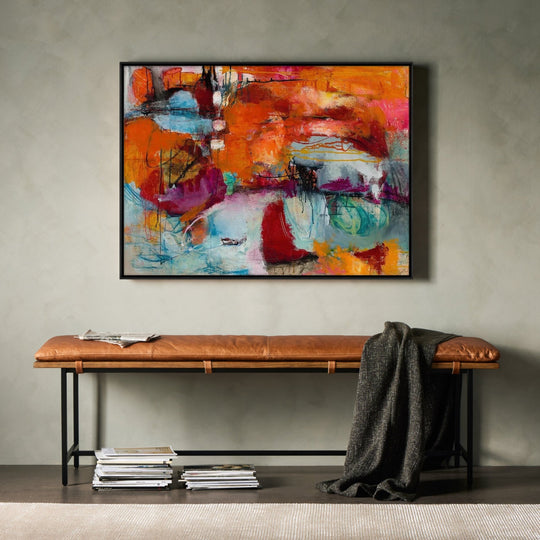 "ON A RED SHELF" CANVAS ART
