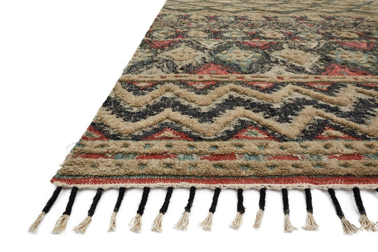 OWEN 03 JUTE + WOOL FLAT RUG: SAGE, MULTI