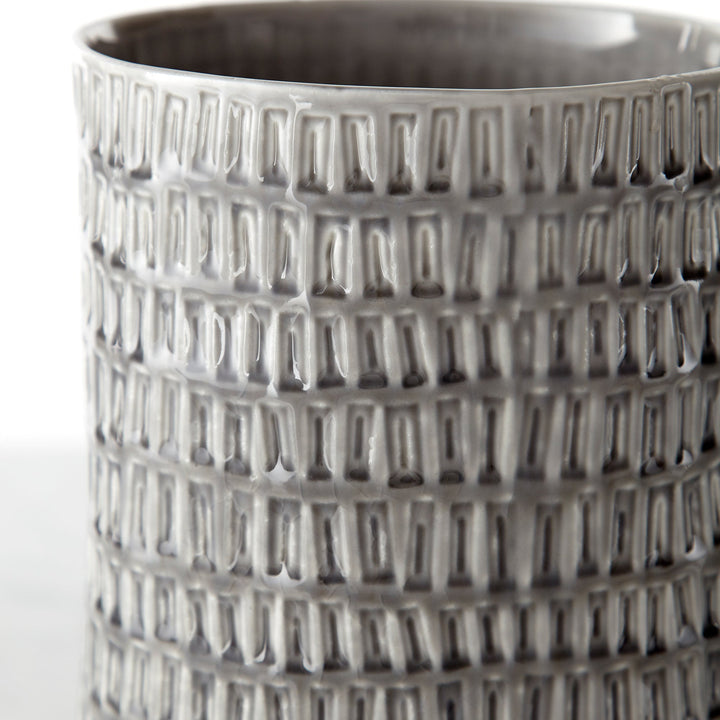 OYSTER SILVER CERAMIC VASES