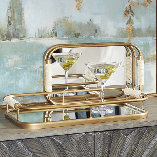 PALM SPRINGS RETRO MIRRORED SERVING TRAYS | SET OF 2