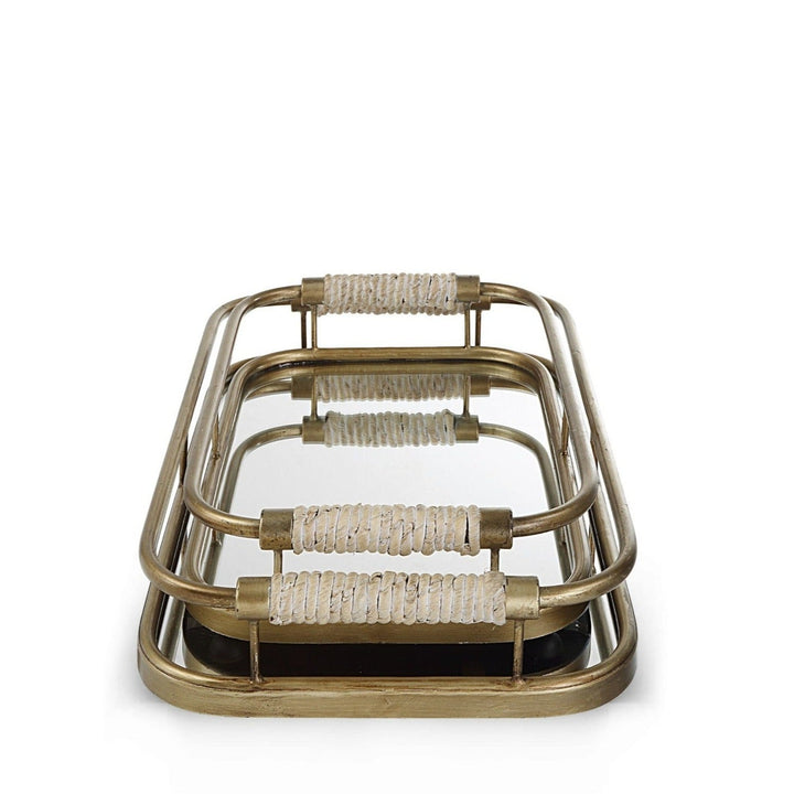 PALM SPRINGS RETRO MIRRORED SERVING TRAYS | SET OF 2