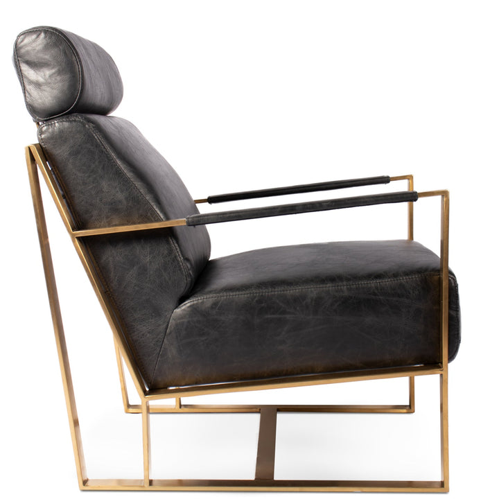PARADISO BLACK LEATHER LOUNGER