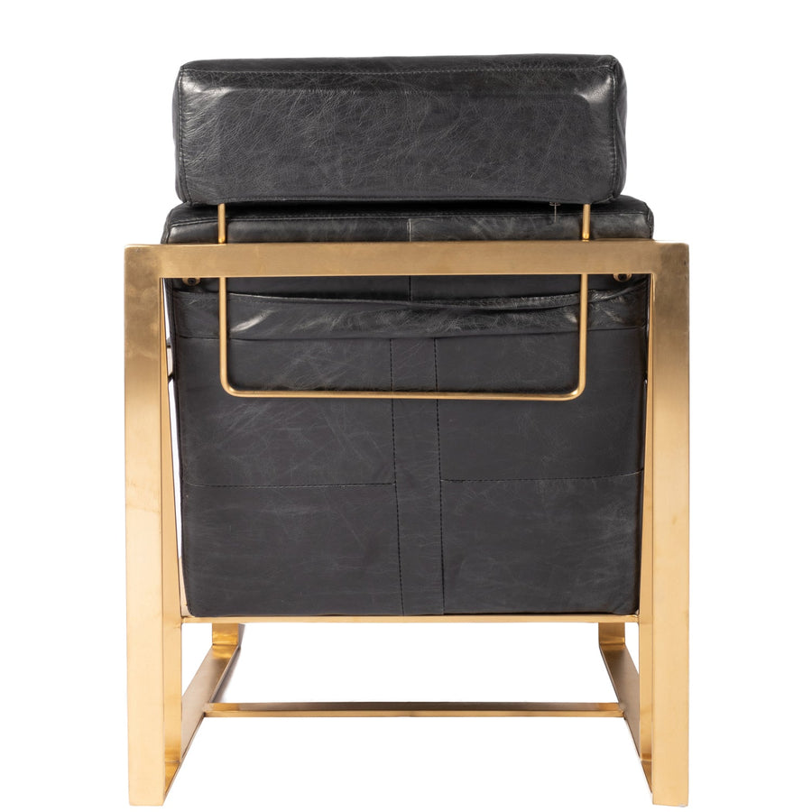 PARADISO BLACK LEATHER LOUNGER