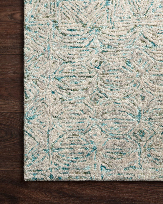PEREGRINE HAND - TUFTED WOOL RUG: AQUA